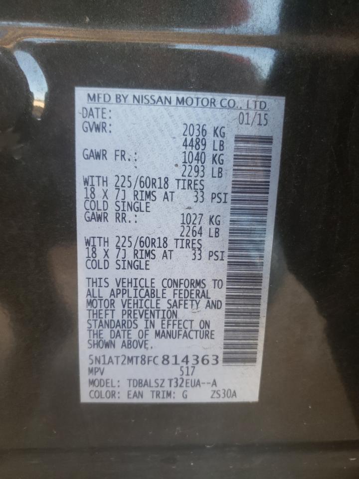 Photo 10 from auction – 2015 NISSAN ROGUE S with VIN 5N1AT2MT8FC814363