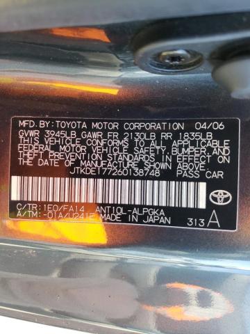Photo 10 from auction – 2006 TOYOTA SCION TC with VIN JTKDE177260138748