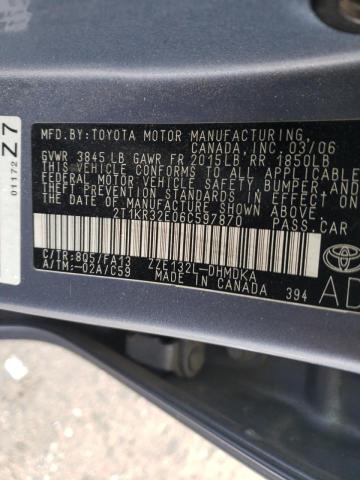 Photo 10 from auction – 2006 TOYOTA COROLLA MA with VIN 2T1KR32E06C597870
