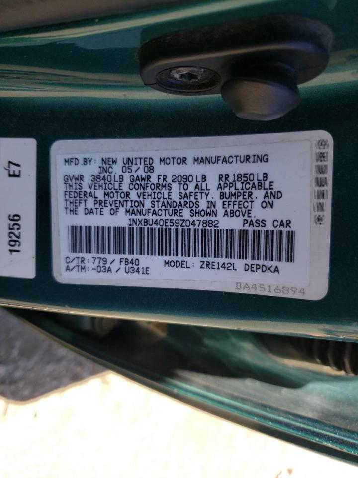 Photo 10 from auction – 2009 TOYOTA CAROLLA with VIN 1NXBU40E59Z047882