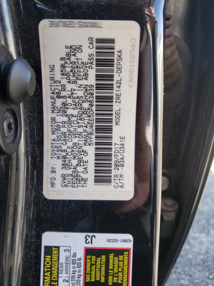Photo 10 from auction – 2013 TOYOTA COROLLA BA with VIN 5YFBU4EE5DP083039