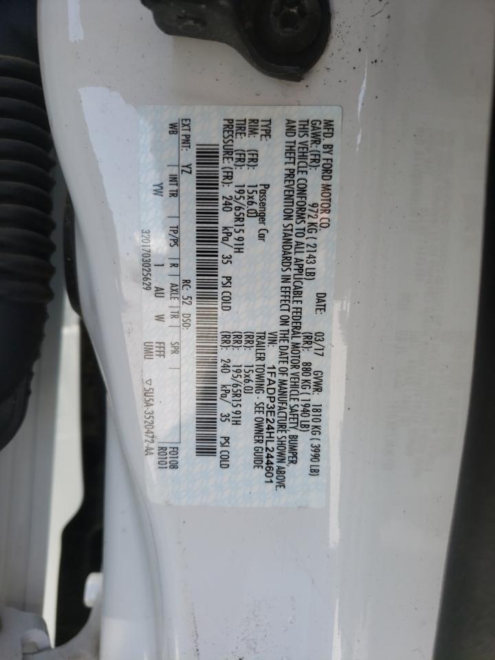 Photo 10 from auction – 2017 FORD FOCUS S with VIN 1FADP3E24HL244601