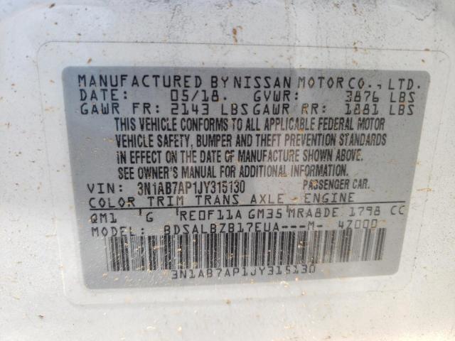 Photo 10 from auction – 2018 NISSAN SENTRA S with VIN 3N1AB7AP1JY315130