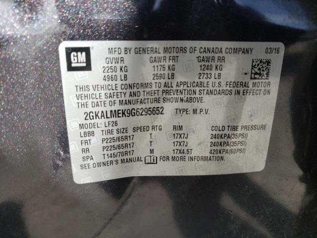 Photo 10 from auction – 2016 GMC TERRAIN SL with VIN 2GKALMEK9G6295652