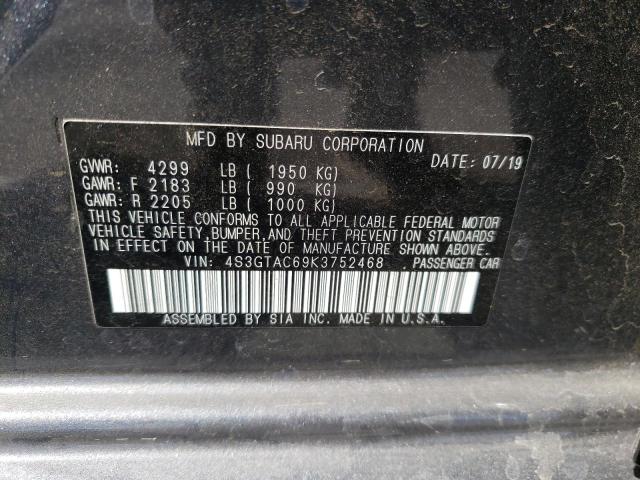 Photo 10 from auction – 2019 SUBARU IMPREZA PR with VIN 4S3GTAC69K3752468