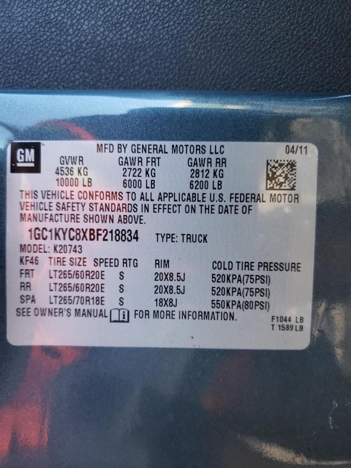 Photo 10 from auction – 2011 CHEVROLET SILVERADO with VIN 1GC1KYC8XBF218834