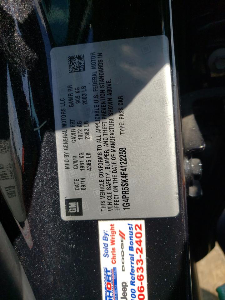 Photo 10 from auction – 2015 BUICK VERANO CON with VIN 1G4PR5SK4F4122258