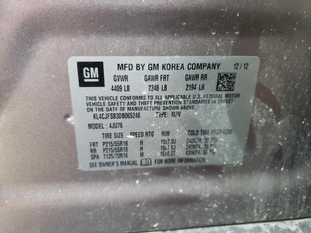 Photo 10 from auction – 2013 BUICK ENCORE CON with VIN KL4CJFSB3DB065246