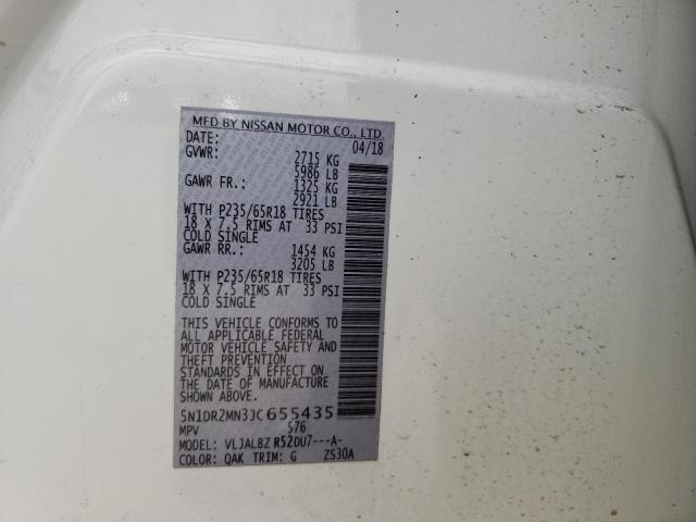 Photo 10 from auction – 2018 NISSAN PATHFINDER with VIN 5N1DR2MN3JC655435