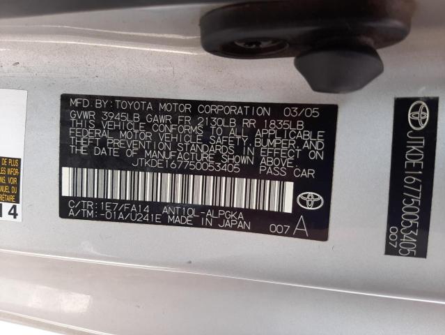 Photo 10 from auction – 2005 TOYOTA SCION TC with VIN JTKDE167750053405