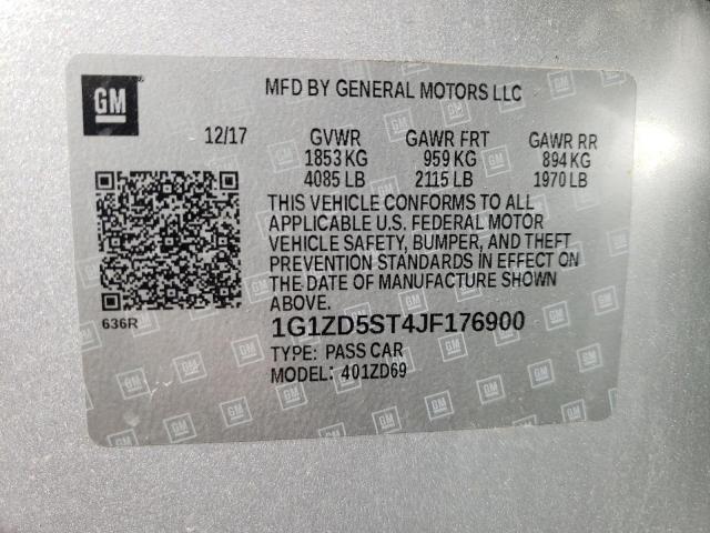 Photo 10 from auction – 2018 CHEVROLET MALIBU LT with VIN 1G1ZD5ST4JF176900