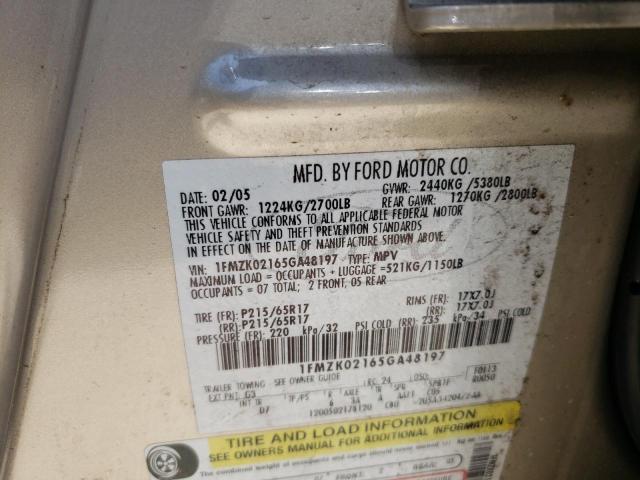 Photo 10 from auction – 2005 FORD FREESTYLE with VIN 1FMZK02165GA48197