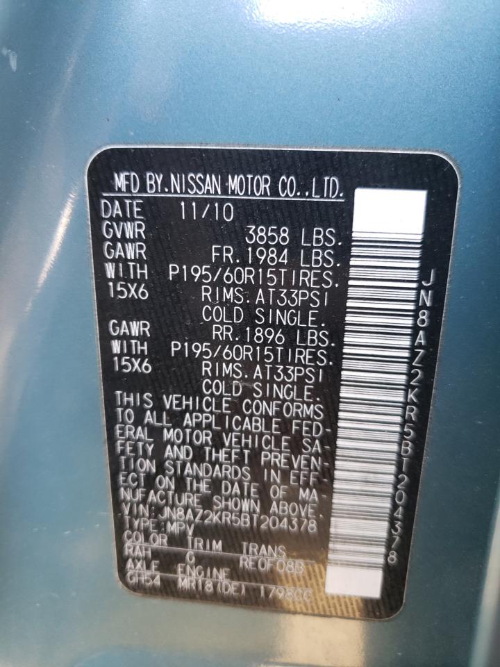 Photo 10 from auction – 2011 NISSAN CUBE BASE with VIN JN8AZ2KR5BT204378