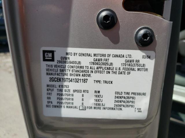 Photo 10 from auction – 2004 CHEVROLET SILVERADO with VIN 2GCEK19T541321187
