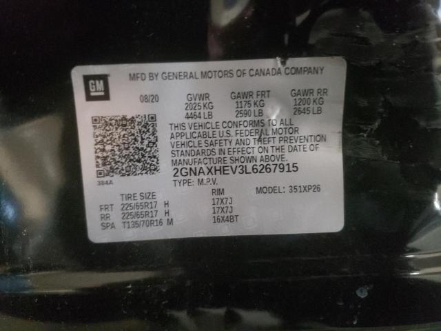 Photo 10 from auction – 2020 CHEVROLET EQUINOX with VIN 2GNAXHEV3L6267915