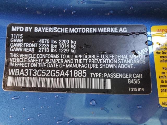 Photo 10 from auction – 2016 BMW 435 I with VIN WBA3T3C52G5A41885
