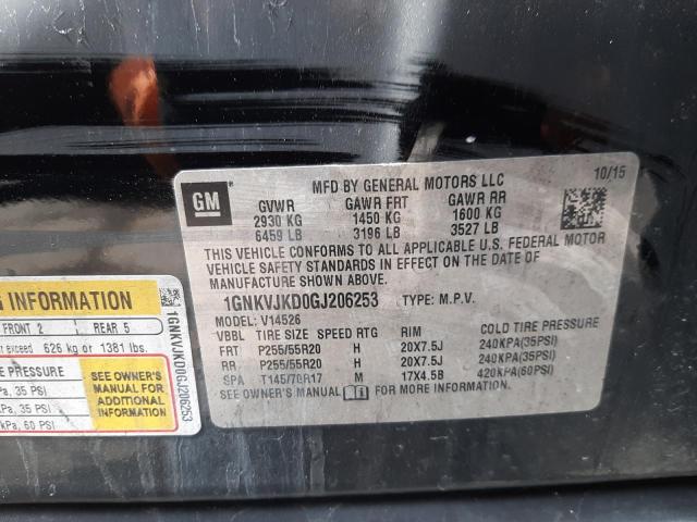 Photo 10 from auction – 2016 CHEVROLET TRAVERSE L with VIN 1GNKVJKD0GJ206253