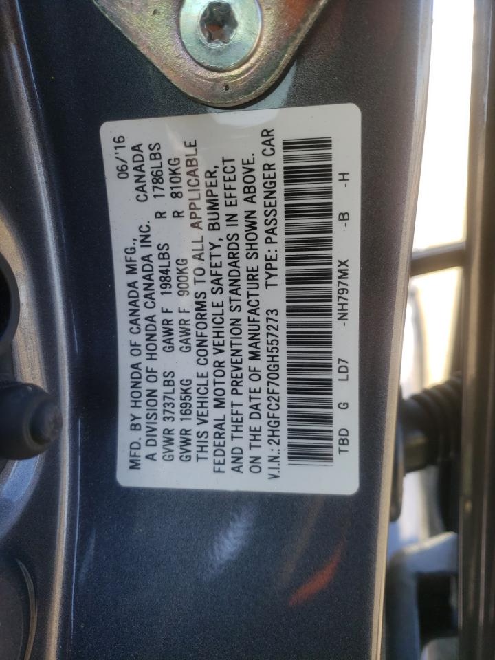 Photo 10 from auction – 2016 HONDA CIVIC EX with VIN 2HGFC2F70GH557273