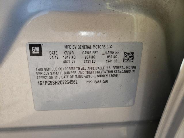 Photo 10 from auction – 2012 CHEVROLET CRUZE LS with VIN 1G1PC5SH2C7254562