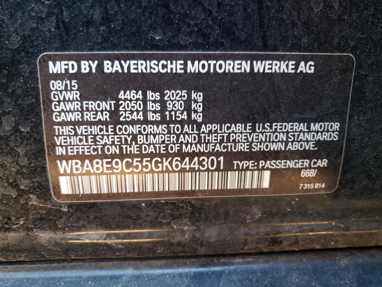 Photo 10 from auction – 2016 BMW 328 I SULE with VIN WBA8E9C55GK644301