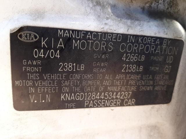 Photo 10 from auction – 2004 KIA OPTIMA LX with VIN KNAGD128445344237