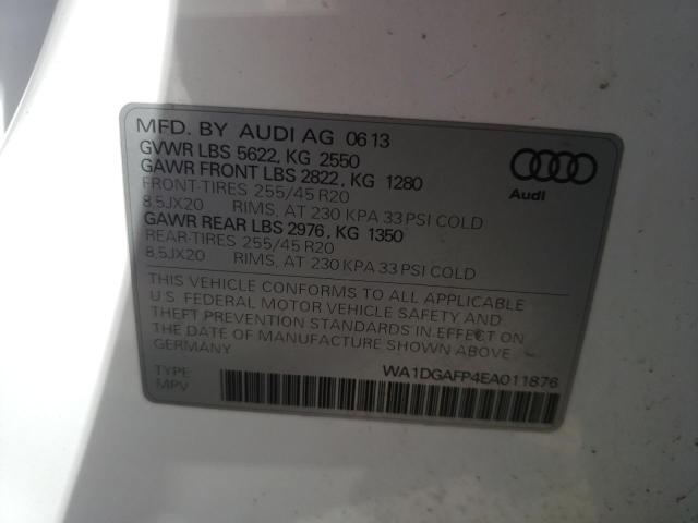 Photo 10 from auction – 2014 AUDI Q5 PREMIUM with VIN WA1DGAFP4EA011876