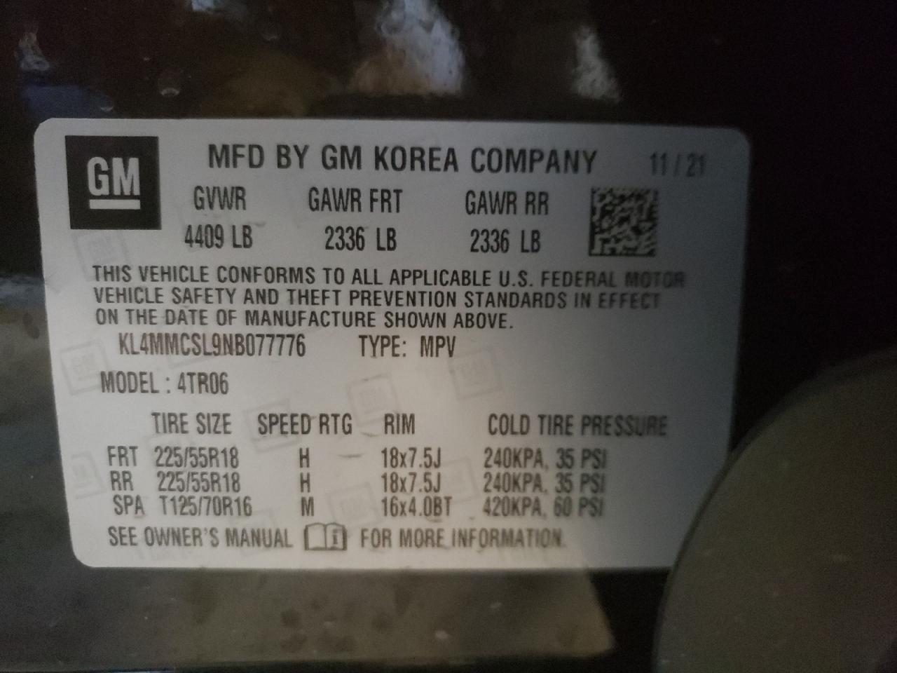 Photo 10 from auction – 2022 BUICK ENCORE GX with VIN KL4MMCSL9NB077776