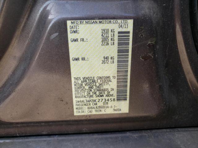 Photo 10 from auction – 2013 NISSAN ALTIMA 2.5 with VIN 1N4AL3AP2DC273458