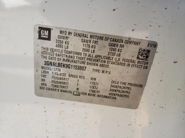 Photo 10 from auction – 2016 CHEVROLET EQUINOX LS with VIN 2GNALBEK9G1153807