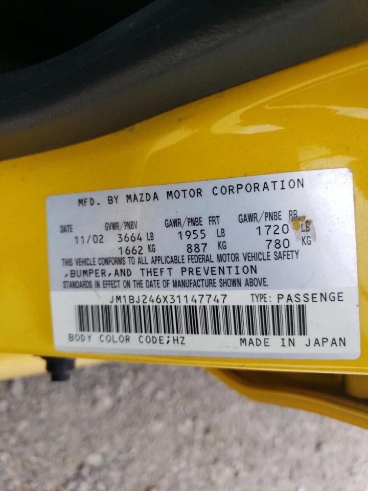 Photo 10 from auction – 2003 MAZDA PROTEGE PR with VIN JM1BJ246X31147747
