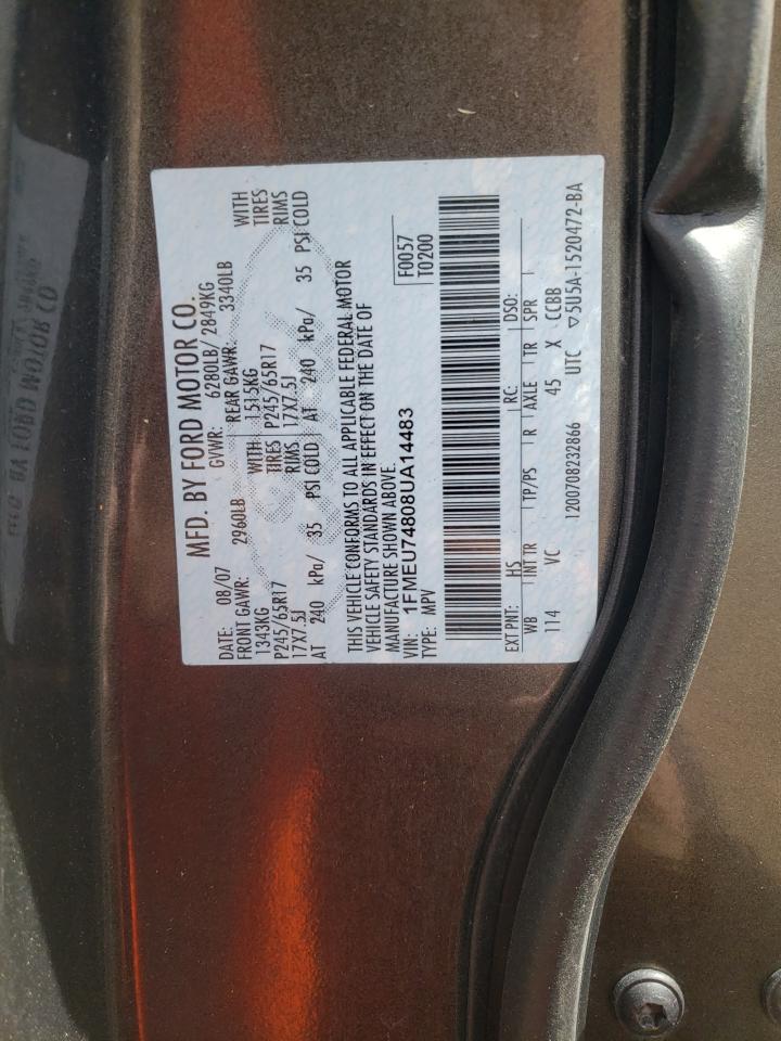 Photo 10 from auction – 2008 FORD EXPLORER E with VIN 1FMEU74808UA14483