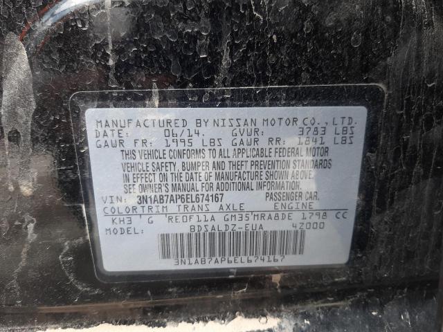 Photo 10 from auction – 2014 NISSAN SENTRA S with VIN 3N1AB7AP6EL674167