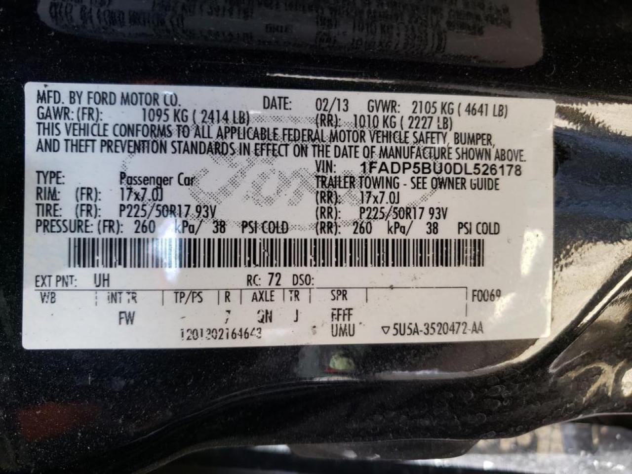 Photo 10 from auction – 2013 FORD C-MAX SEL with VIN 1FADP5BU0DL526178