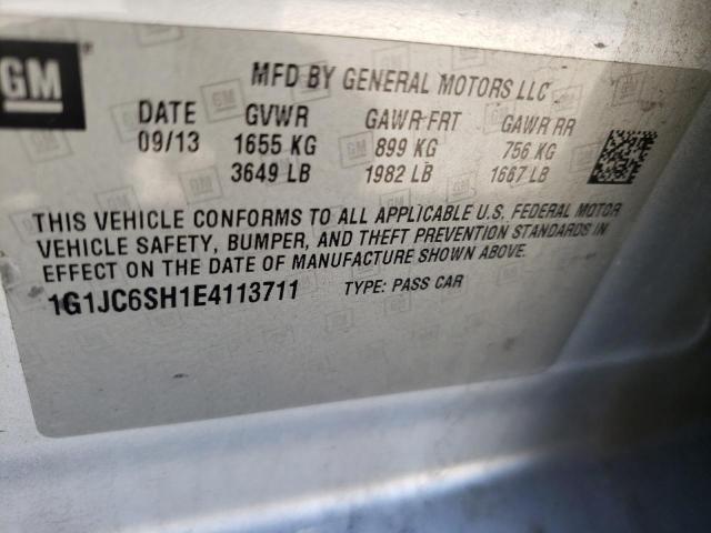 Photo 10 from auction – 2014 CHEVROLET SONIC LT with VIN 1G1JC6SH1E4113711