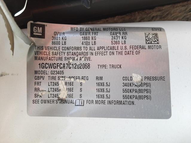 Photo 10 from auction – 2012 CHEVROLET EXPRESS G2 with VIN 1GCWGFCA7C1202068