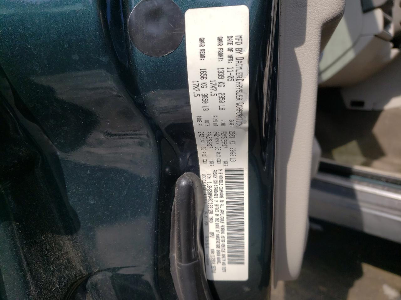 Photo 10 from auction – 2006 JEEP COMMANDER with VIN 1J8HG58N46C199128