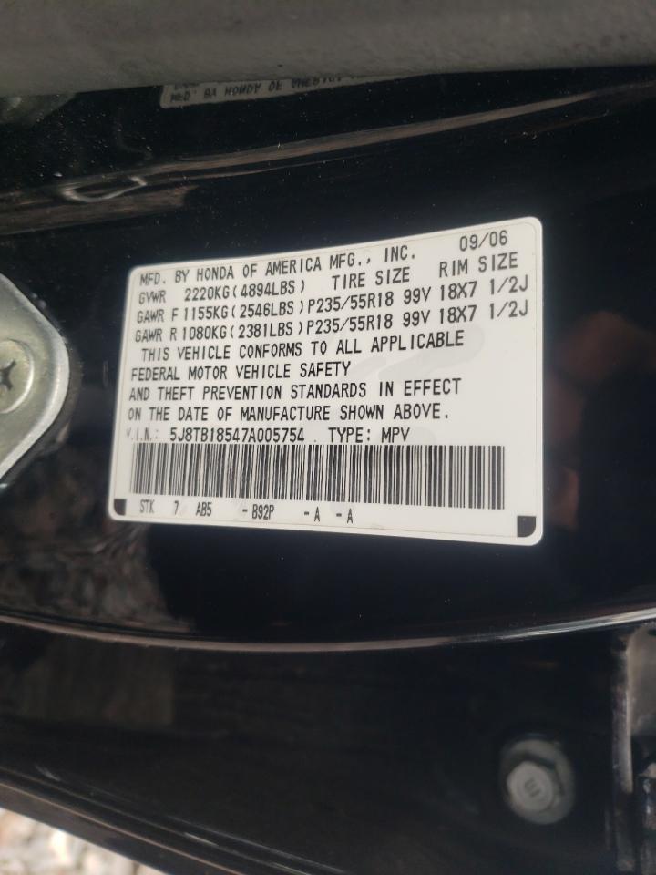 Photo 10 from auction – 2007 ACURA RDX TECHNO with VIN 5J8TB18547A005754