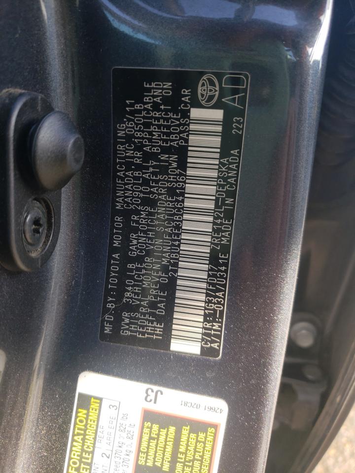 Photo 10 from auction – 2011 TOYOTA COROLLA BA with VIN 2T1BU4EE3BC641967