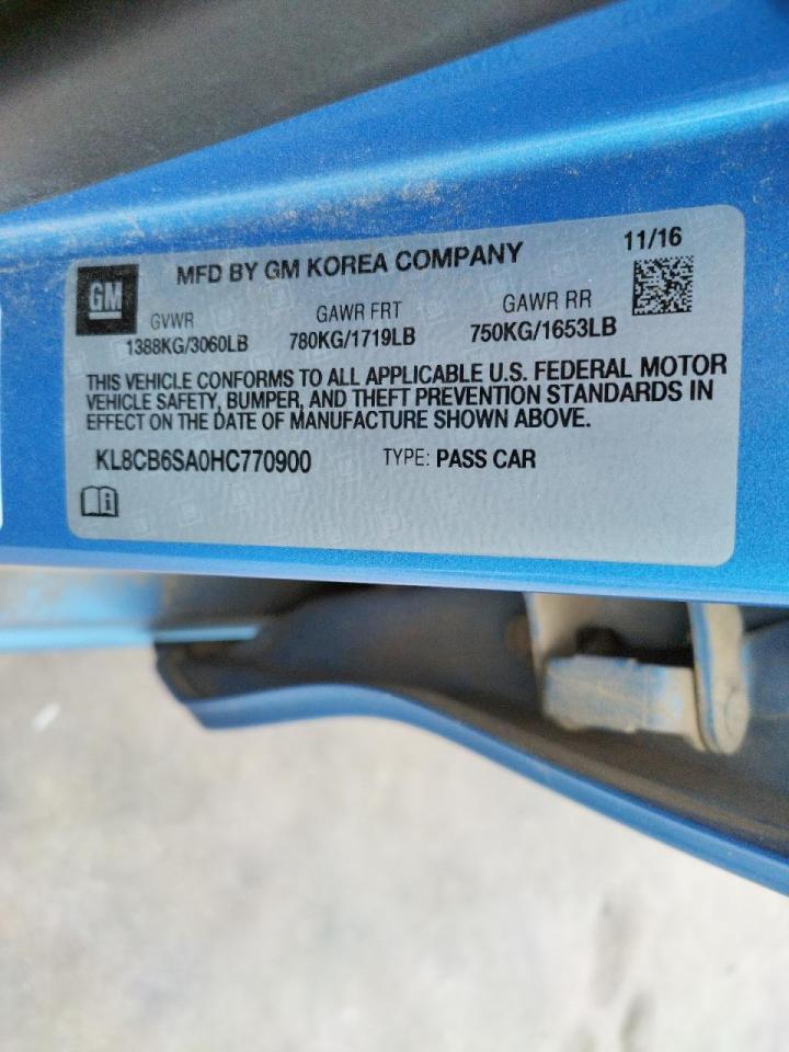 Photo 10 from auction – 2017 CHEVROLET SPARK LS with VIN KL8CB6SA0HC770900