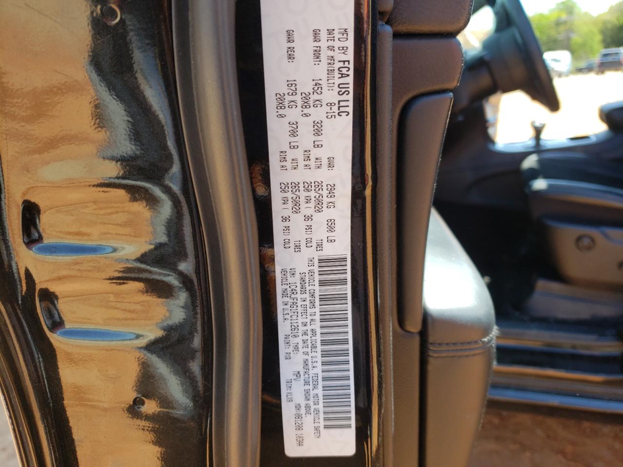 Photo 10 from auction – 2015 JEEP GRAND CHER with VIN 1C4RJFAG1FC112610