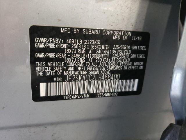 Photo 10 from auction – 2020 SUBARU FORESTER L with VIN JF2SKAUC2LH468400
