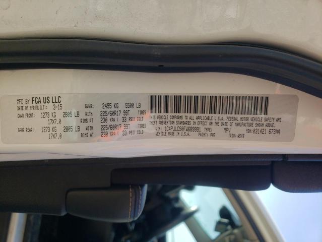 Photo 10 from auction – 2015 JEEP CHEROKEE L with VIN 1C4PJLCS0FW689991
