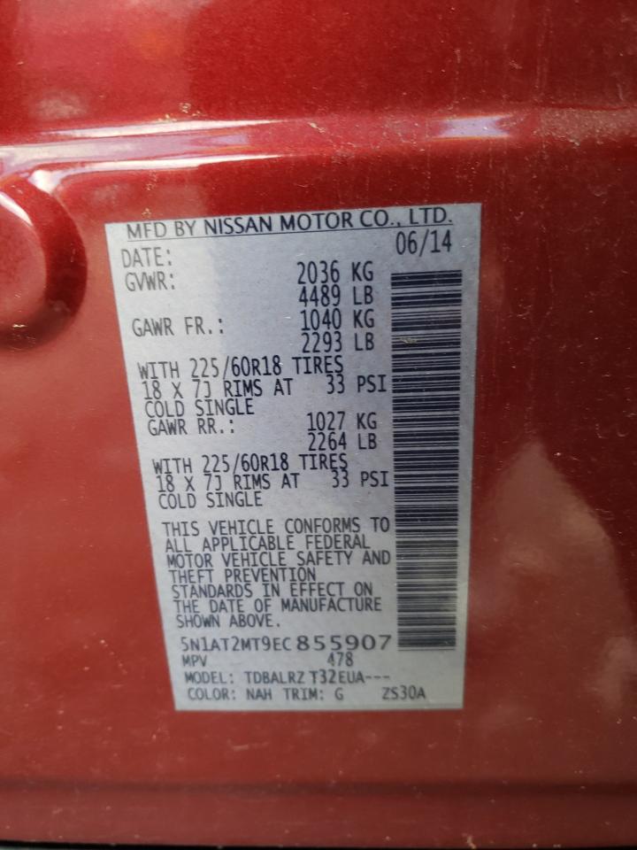 Photo 10 from auction – 2014 NISSAN ROGUE S with VIN 5N1AT2MT9EC855907