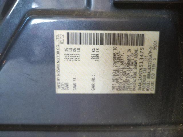 Photo 10 from auction – 2012 NISSAN ALTIMA BAS with VIN 1N4AL2AP2CN513475