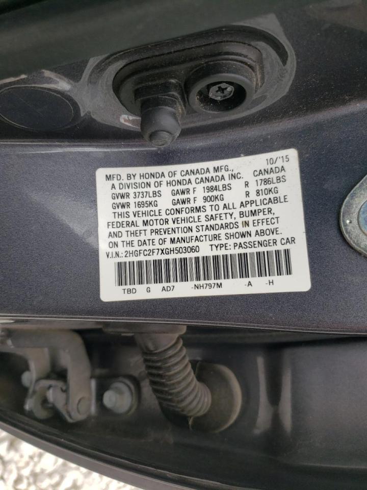 Photo 20 from auction – 2016 HONDA CIVIC EX with VIN 2HGFC2F7XGH503060