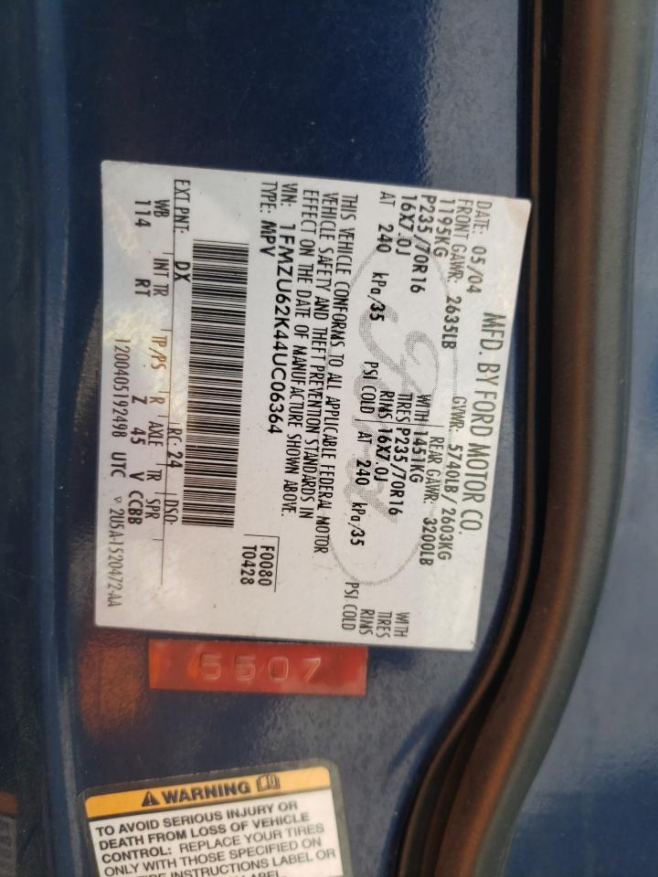 Photo 10 from auction – 2004 FORD EXPLORER X with VIN 1FMZU62K44UC06364