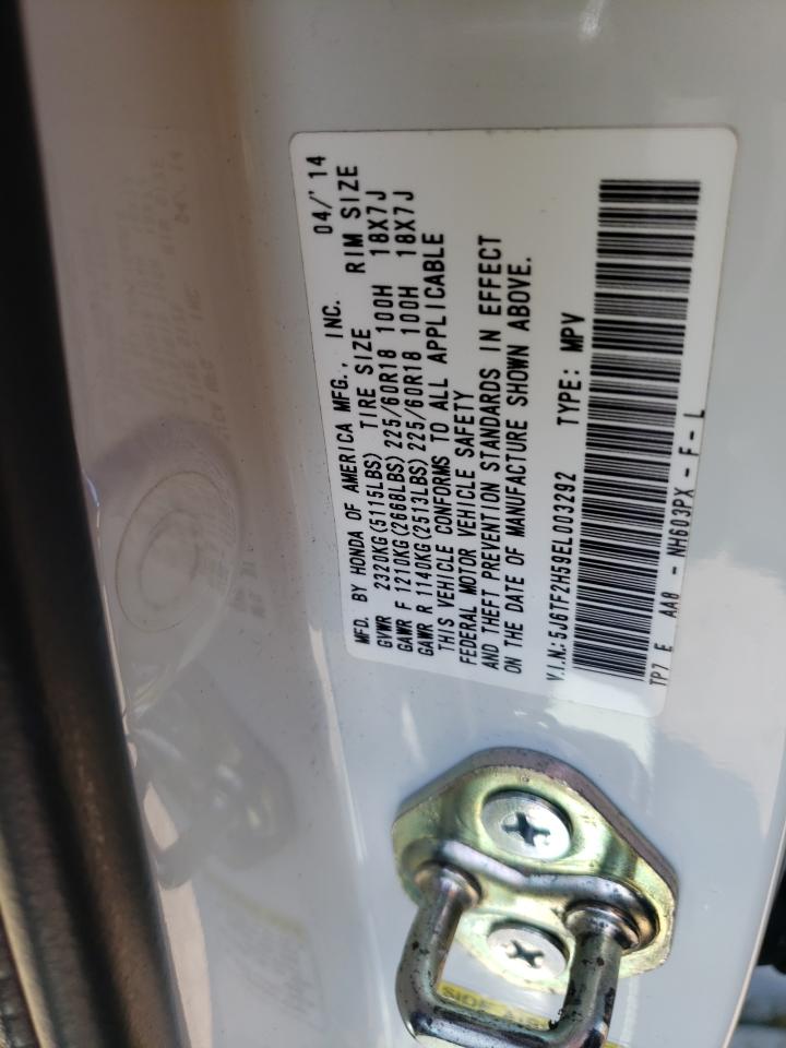 Photo 20 from auction – 2014 HONDA CROSSTOUR with VIN 5J6TF2H59EL003292