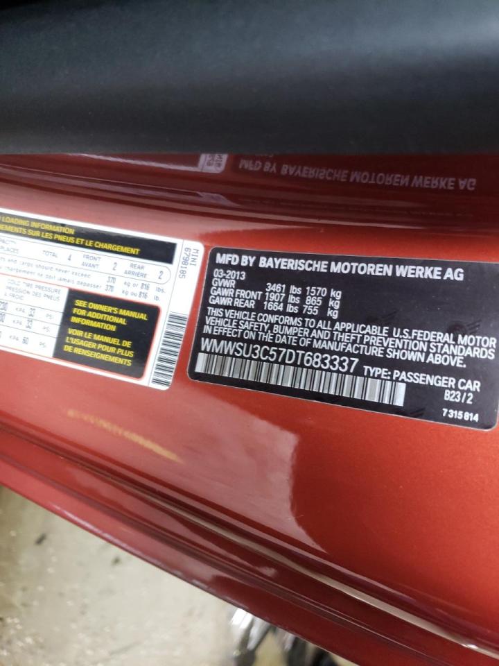 Photo 10 from auction – 2013 MINI COOPER with VIN WMWSU3C57DT683337