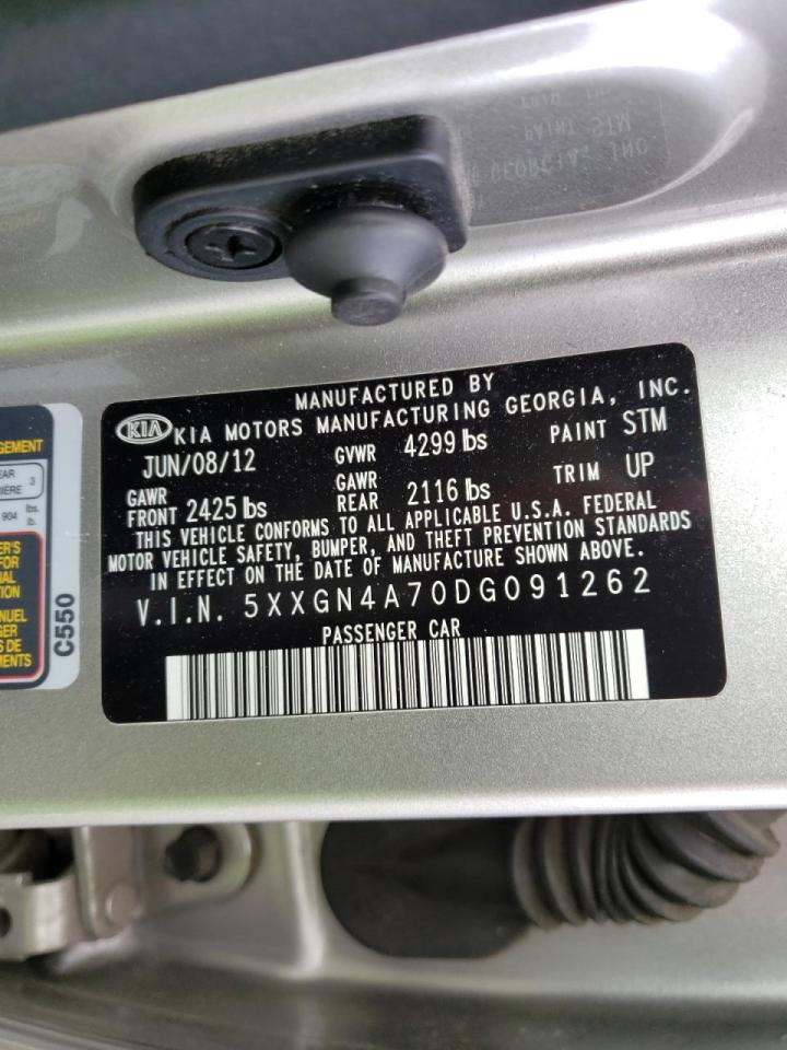 Photo 10 from auction – 2013 KIA OPTIMA EX with VIN 5XXGN4A70DG091262