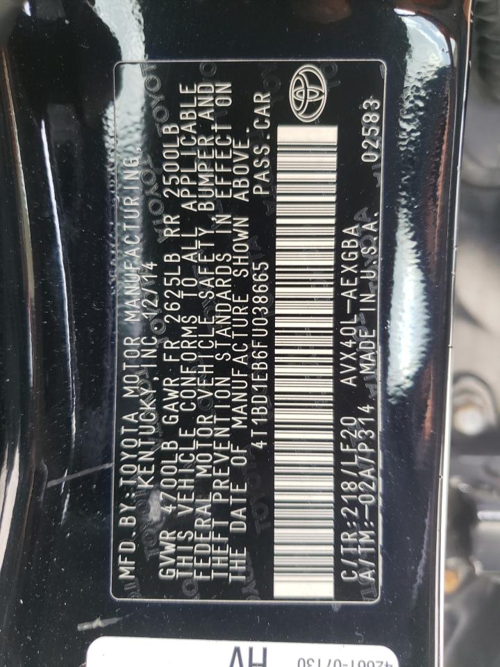 Photo 10 from auction – 2015 TOYOTA AVALON HYB with VIN 4T1BD1EB6FU038665
